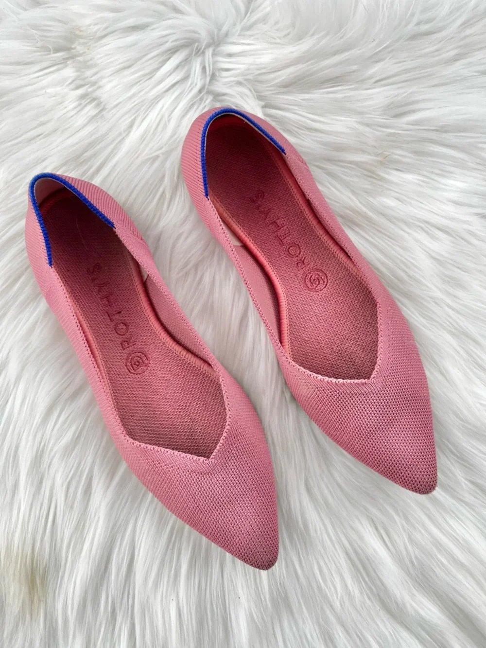 ROTHYS Pink To The Point Flats Spring Summer sz. 9